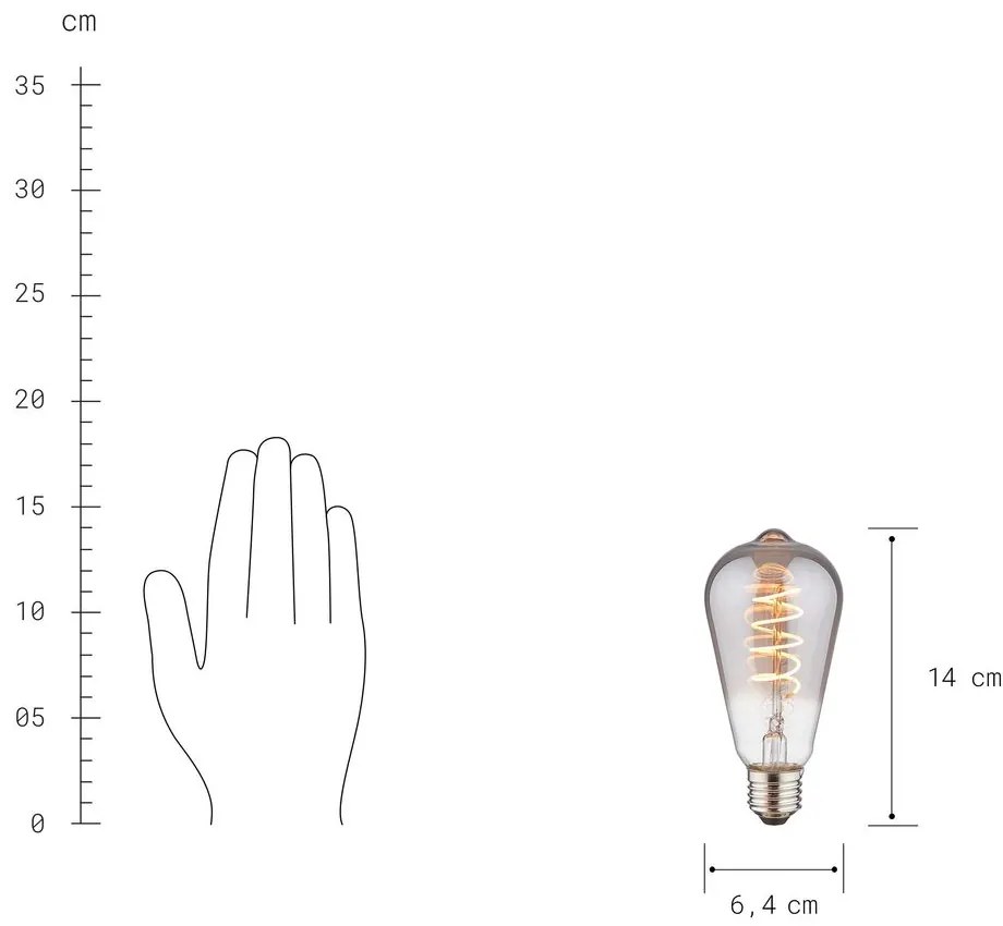 Butlers BRIGHT LIGHT LED Žiarovka dymové sklo ST64