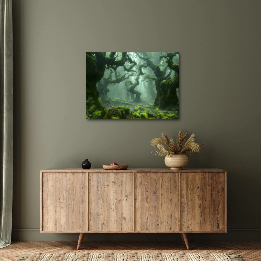 Obraz - Les prerastený machom (70x50 cm)
