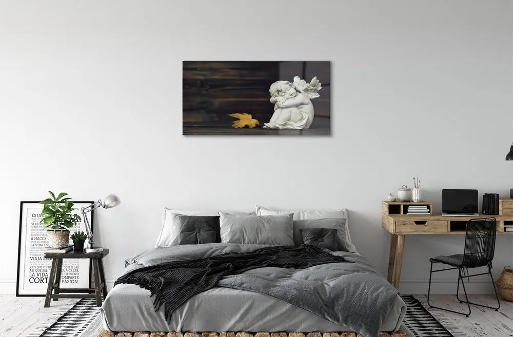Sklenený obraz Spacie angel listy board 125x50 cm