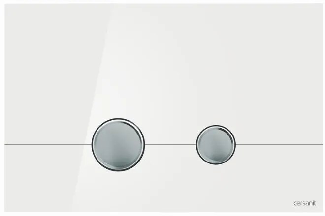 Cersanit Stero, splachovacie tlačidlo, biele sklo, K97-368