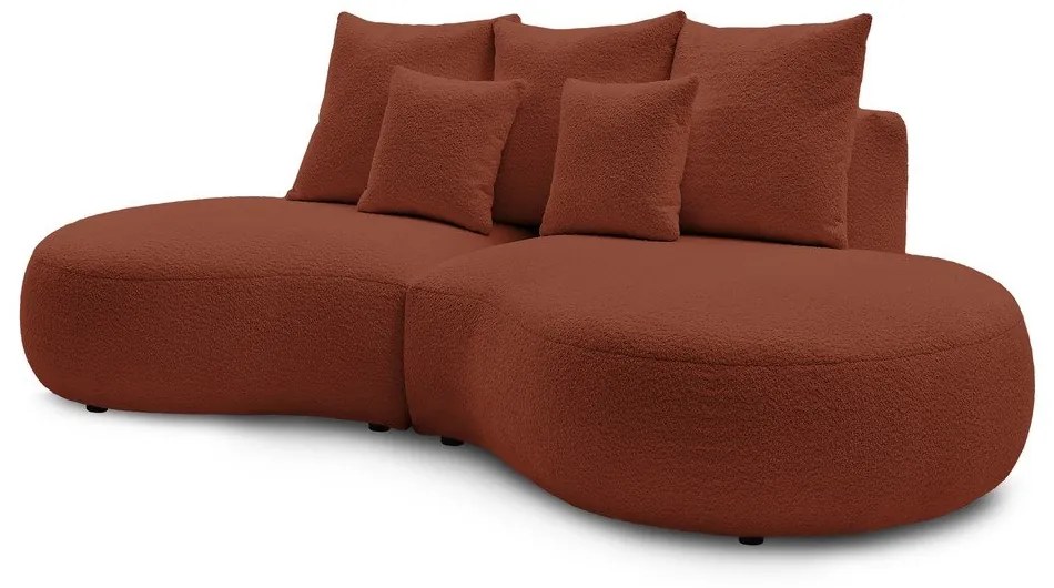 Pohovka z textílie buclé v tehlovej farbe 260 cm Saint-Germain – Bobochic Paris