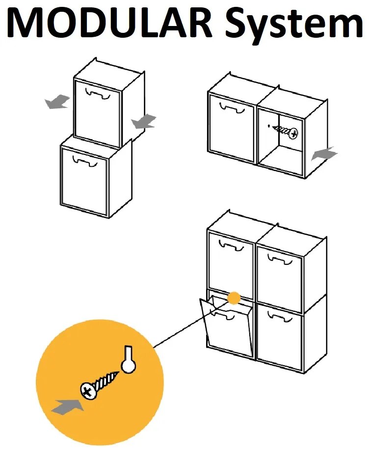 ARTPLAST Úložný box / kôš výklopný RATTAN biely 34x29x47 cm