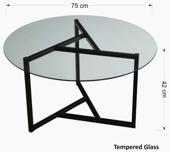 Konferenčný stolík TRIO 42x75 cm číra/čierna