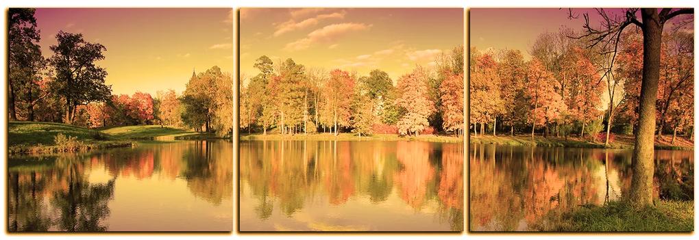 Obraz na plátne - Jesenný park - panoráma 5175FB (120x40 cm)