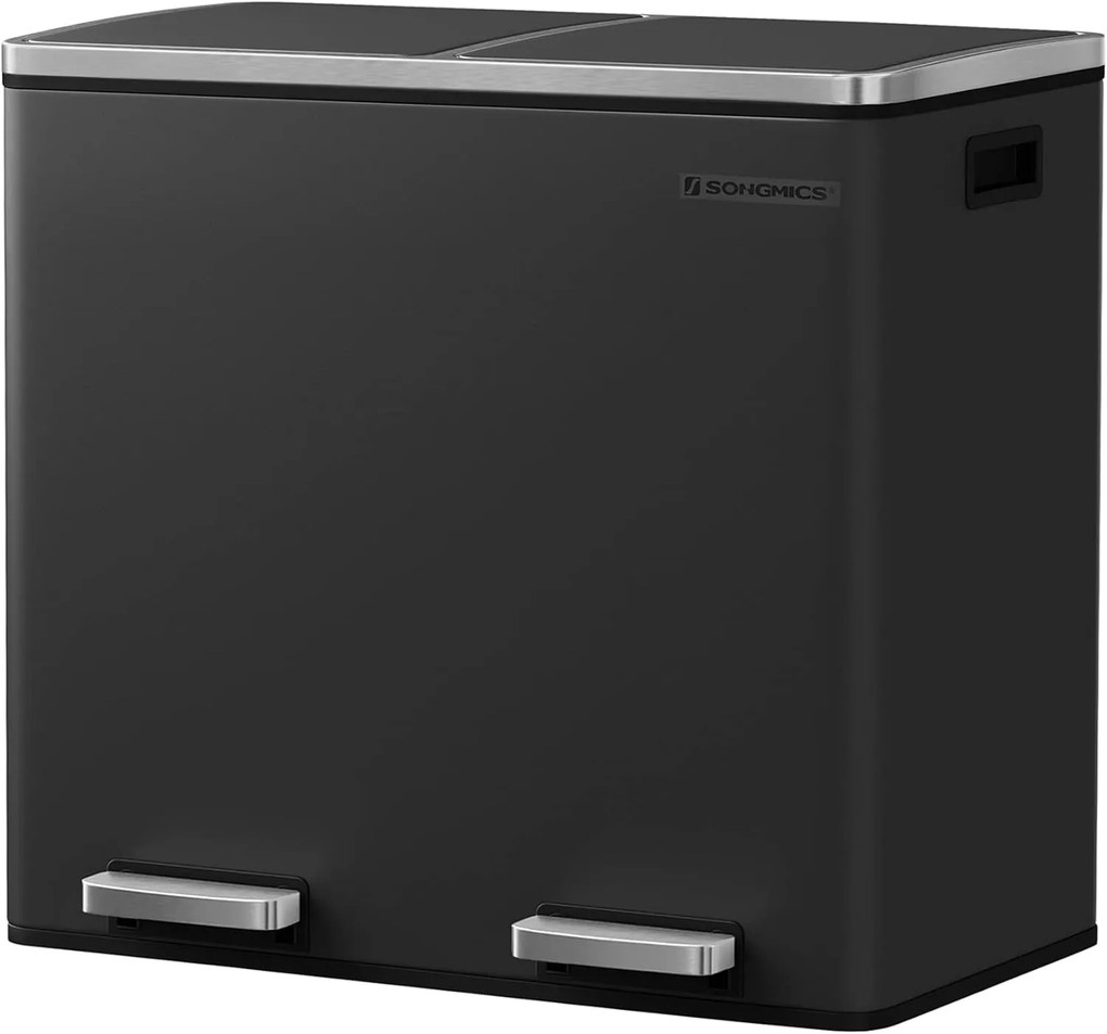 Odpadkový koš Gerry 2x24 l černý/stříbrný