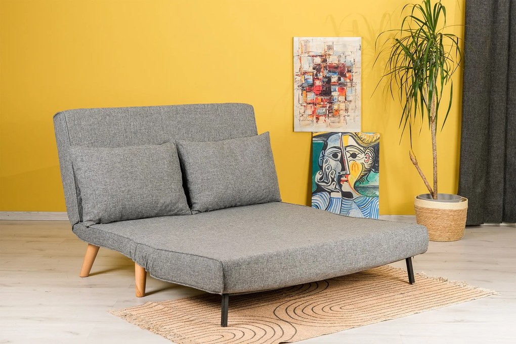 Pohovka futon Fillie (Svetlá sivá). Akcia -17%. Vlastná spoľahlivá doprava až k Vám domov. 1073400