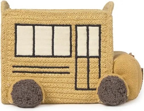 Okrovožltý látkový detský kôš na hračky 22x19x15 cm School Bus – Lorena Canals