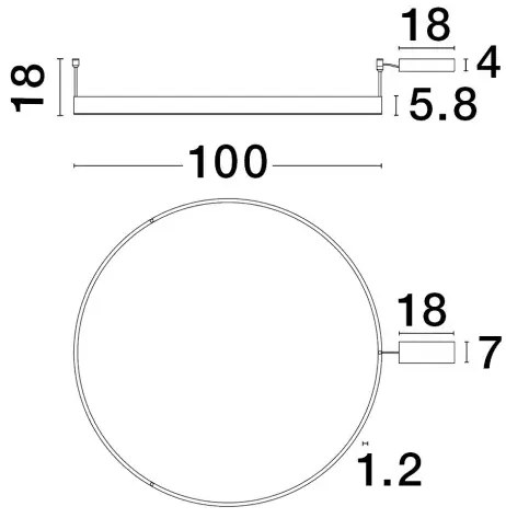 Stropné svietidlo LED so stmievaním Motif 100 biele
