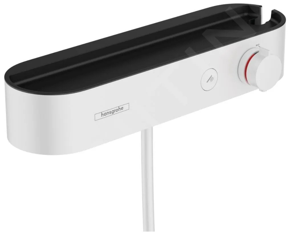 Hansgrohe WallStoris, Set sprchovej hlavice 105, 3 prúdy, termostatu a kúpeľňových doplnkov, matná biela, HAN-24250700