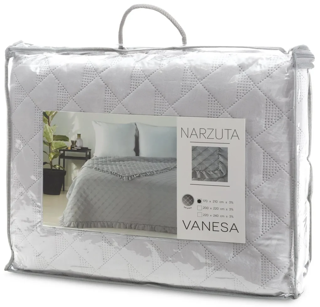 PREHOZ NA POSTEĽ VANESA 170X210 CM STRIEBORNÝ