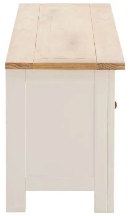 furniture-nabytek.cz - Masívny TV stolík Capera z borovice a MDF, lakovaný, biela/hnedá