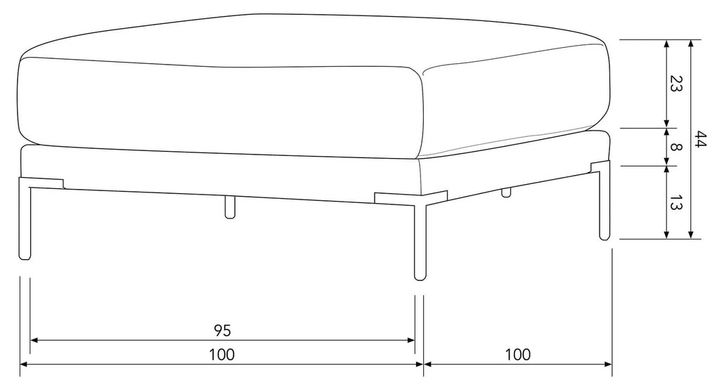 Modulový puf lupoco 100 cm zelený MUZZA