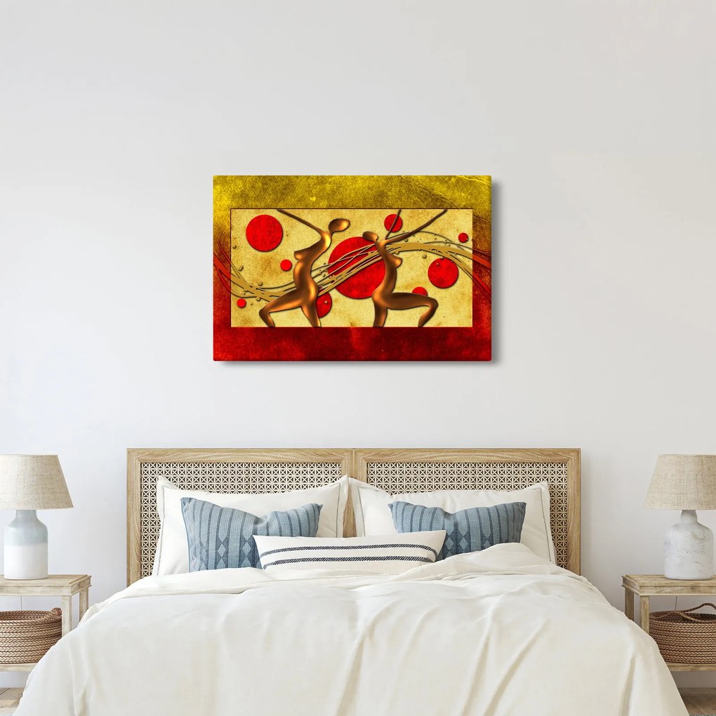 Abstraktný obraz s dvoma ženami (90x60 cm)