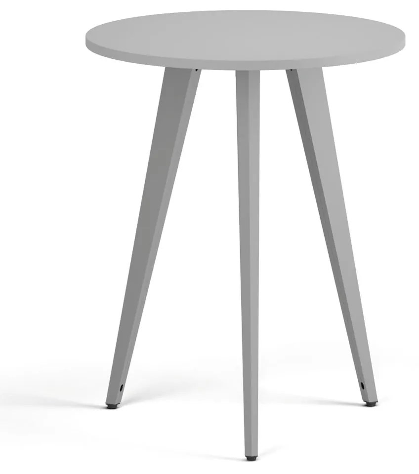 Konferenčný stôl PRIMO VIBE, priemer 60 cm, sivostrieborná podnož, sivá