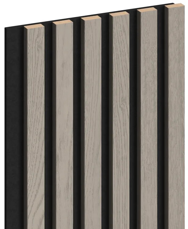 Mexen Lam-F, akustické stenové lamely 275 × 30 cm, plstený podklad 8 mm, technická dyha, dub popolavý, S105-275307-3015-005
