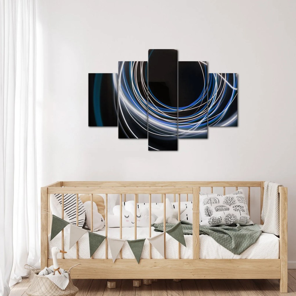 Obraz modrých liniek (150x105 cm)