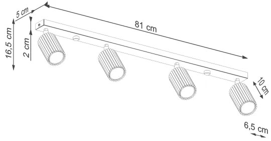 Sollux SL.1584 - Bodové svietidlo KARBON 4xGU10/10W/230V čierna