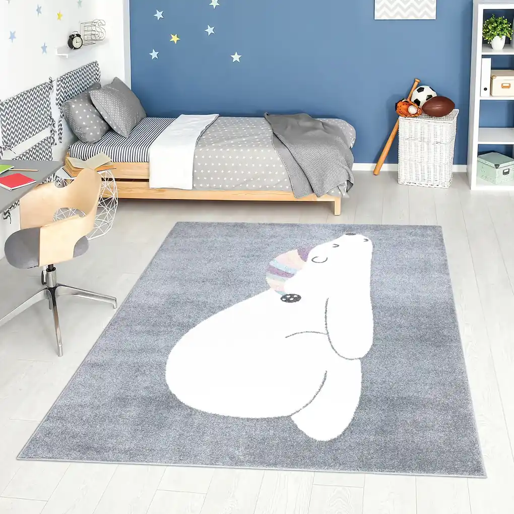 Dekorstudio ANIME detský sivý koberec - medveď 921 Rozmer koberca: 80x150cm  | BIANO