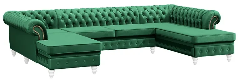 PROXIMA.store - Luxusná sedačka CHESTERFIELD LONG U FARBA NÔH: orech, DRUH LÁTKY: TORRE - 10, FARBA OZDOBNÝCH ŠPENDLÍKOV: staré zlato