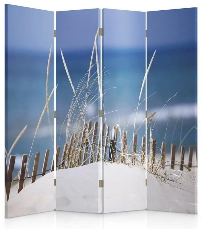 Ozdobný paraván Pobřeží moře - 145x170 cm, štvordielny, klasický paraván
