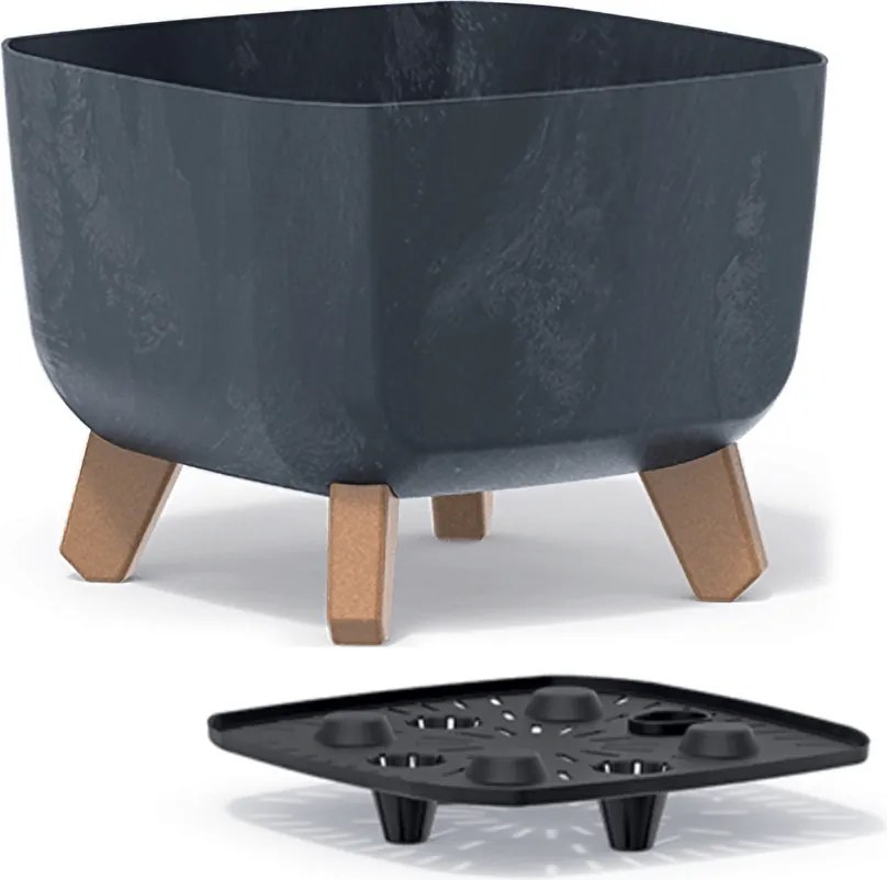 Plastový kvetináč na nožičkách DGQL240E 24 cm - antracit