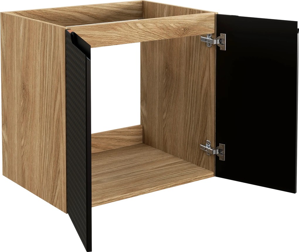 Comad Kúpeľňová skrinka pod umývadlo Luxor Black 60 čierna/dub olejovaný