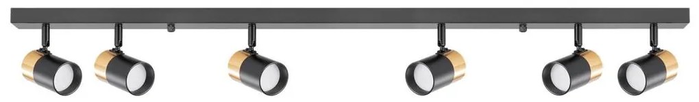 Zuma Line 2204BD-6-BK - Bodové svietidlo FORI 6xGU10/50W/230V čierna/zlatá