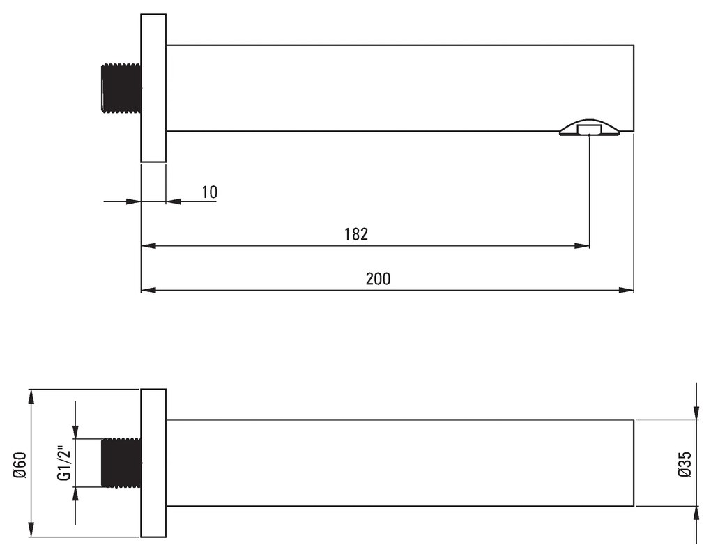 Deante Cascada, pevná vaňová výlevka 200 mm, zlatá lesklá, DEA-NAC_Z81K