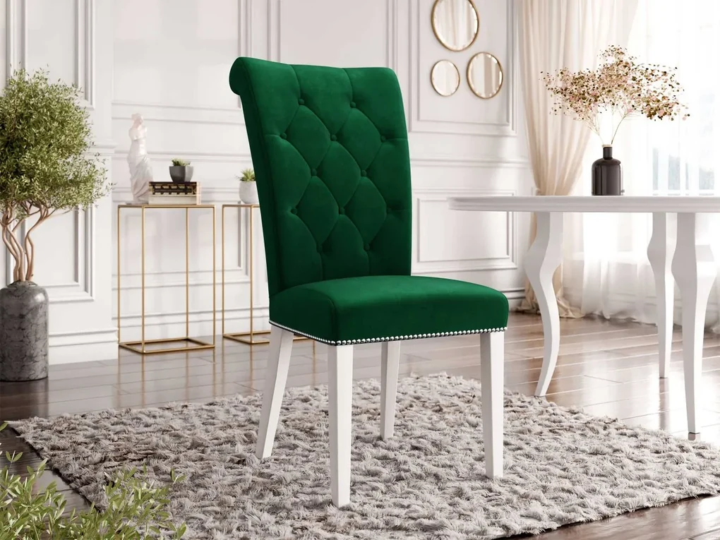 Čalúnená jedálenská stolička Piewik, Dostupné poťahy: Magic Velvet 2250, Farby nožičiek: čierna