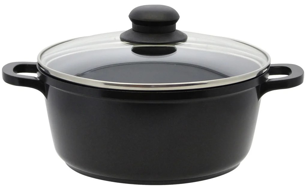 Elo 62440 Basic 4-dielna súprava hliníkových hrncov Black Cast