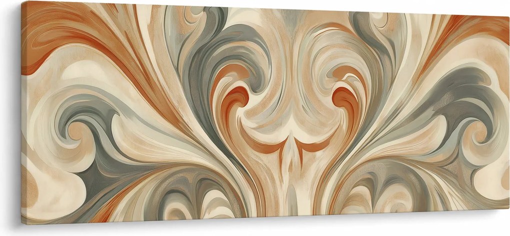 Obraz - Vír v zemitých farbách (120x50 cm)