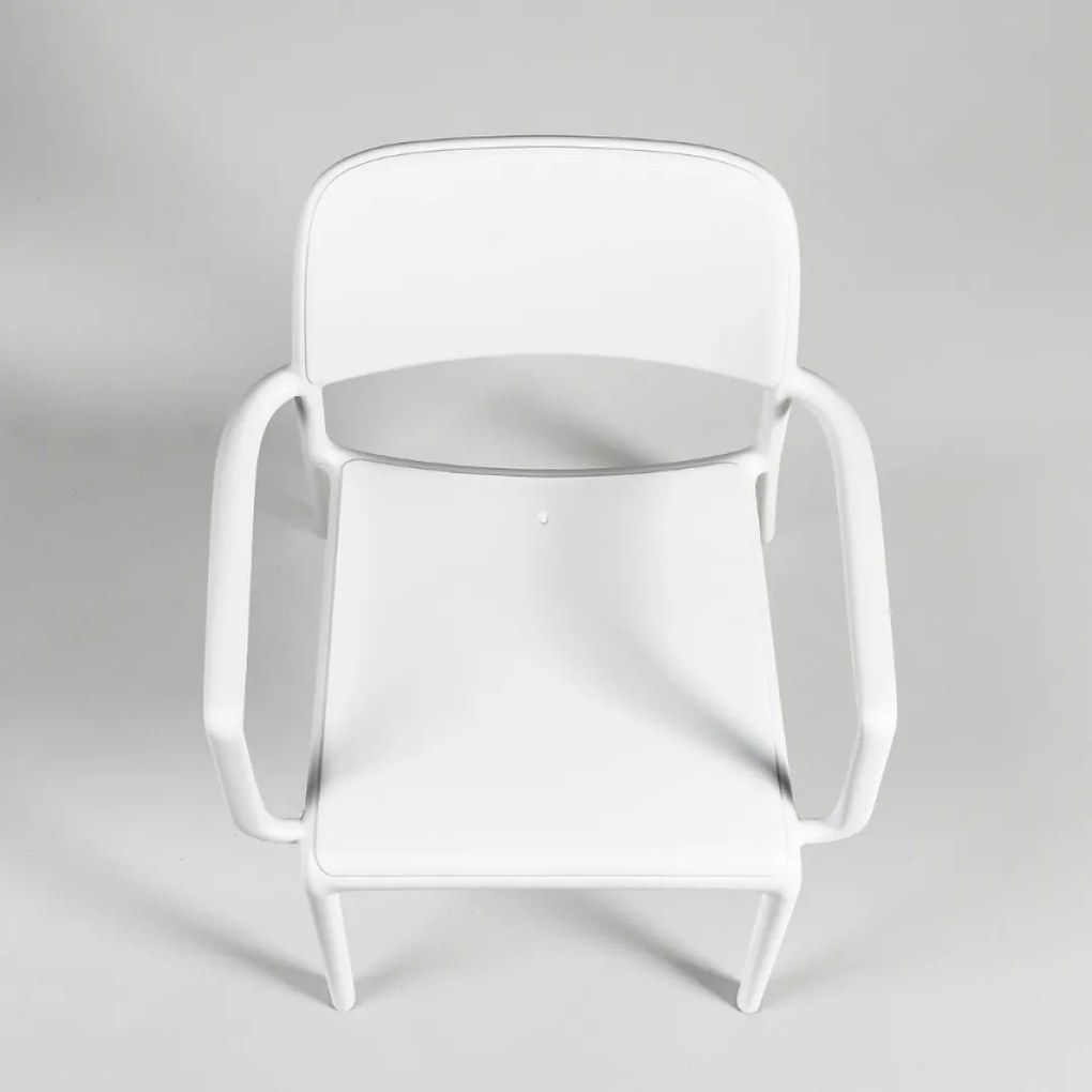 RIVA ARMCHAIR záhradná stolička s podrúčkami bianco