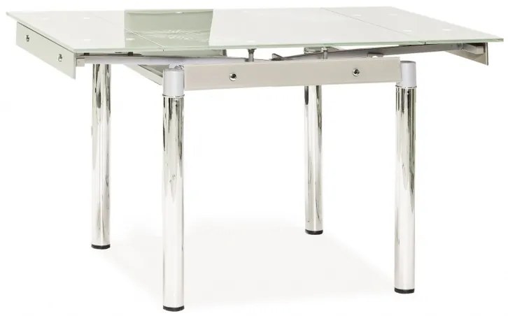 Jedálenský set GD-082 1+4 - chróm / tvrdené sklo / biela