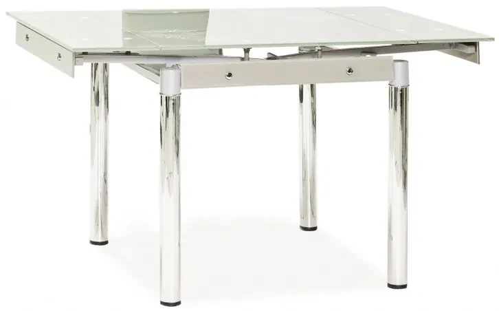Jedálenský set GD-082 1+4 - chróm / tvrdené sklo / biela