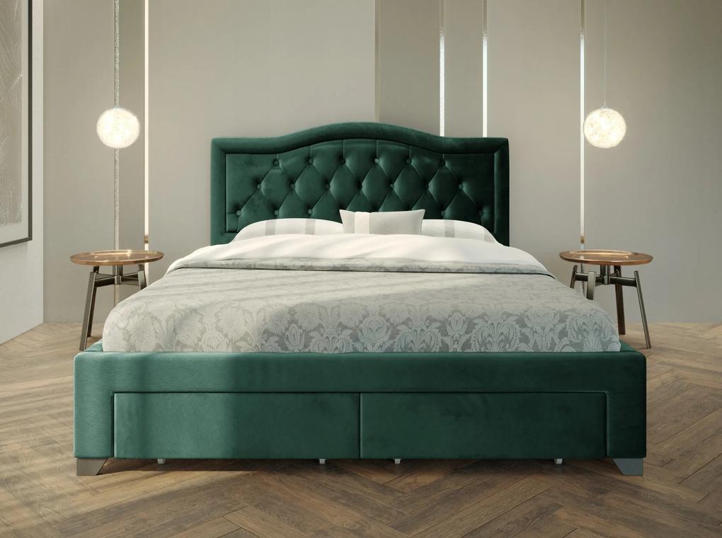 PROXIMA.store - Čalúnená posteľ ELECTRA - zelená 140/160 Veľkosť postele: Pre matrac 140 x 200 cm
