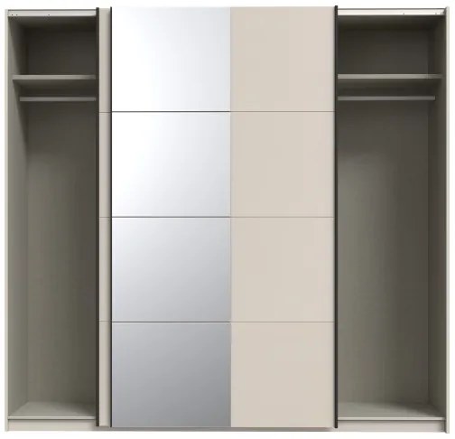 Šatníková skriňa so zrkadlom ODEN 220x210 cm béžová