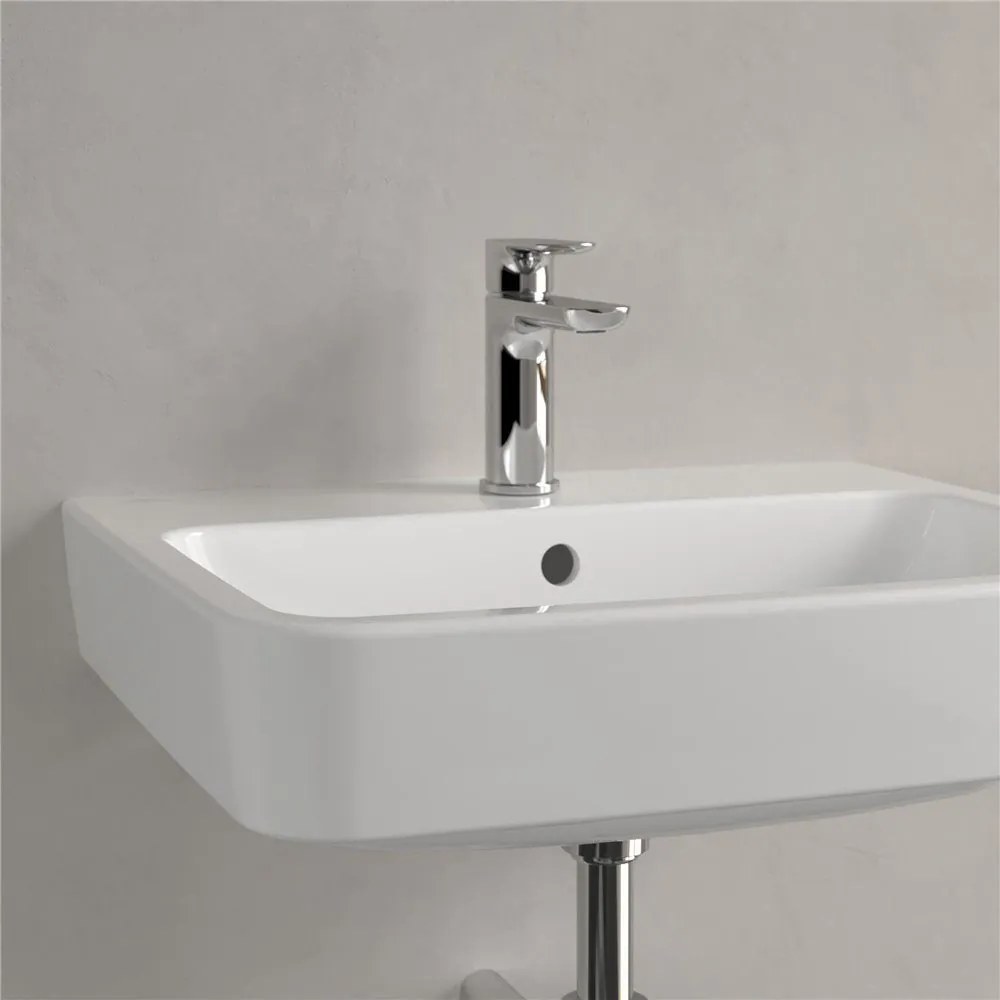 VILLEROY &amp; BOCH O.novo závesné umývadlo s otvorom (zadná a spodná strana brúsená), s prepadom, 550 x 460 mm, biela alpská, s povrchom CeramicPlus, 4A41MGR1