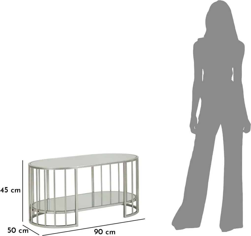 Konferenčný stolík Smirne 90 cm strieborný