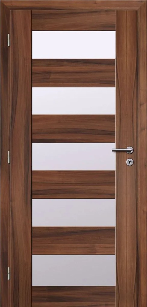 Solodoor Interiérové dvere rámové, 60 L, 650 × 1 985 mm, fólia, ľavé, orech kráľovský, presklené