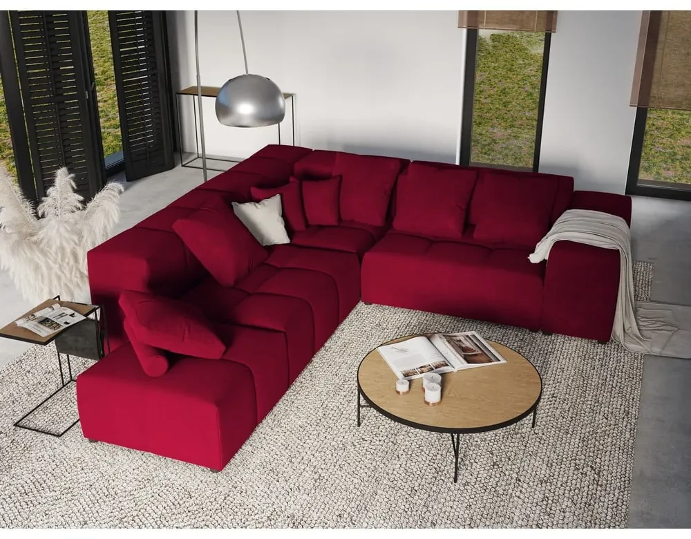 Červený zamatový vankúš k modulárnej pohovke Rome Velvet - Cosmopolitan Design