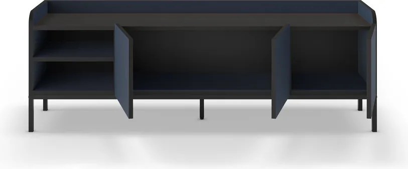 Modrý TV stolík 160x55x42 cm Adara – Marckeric