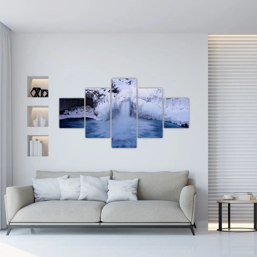 Obraz vodopádu v zime (125x70 cm), 40 ďalších rozmerov