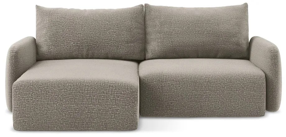 Béžová rozkladacia/s úložným priestorom rohová pohovka (ľavý roh) Kalena – Makamii