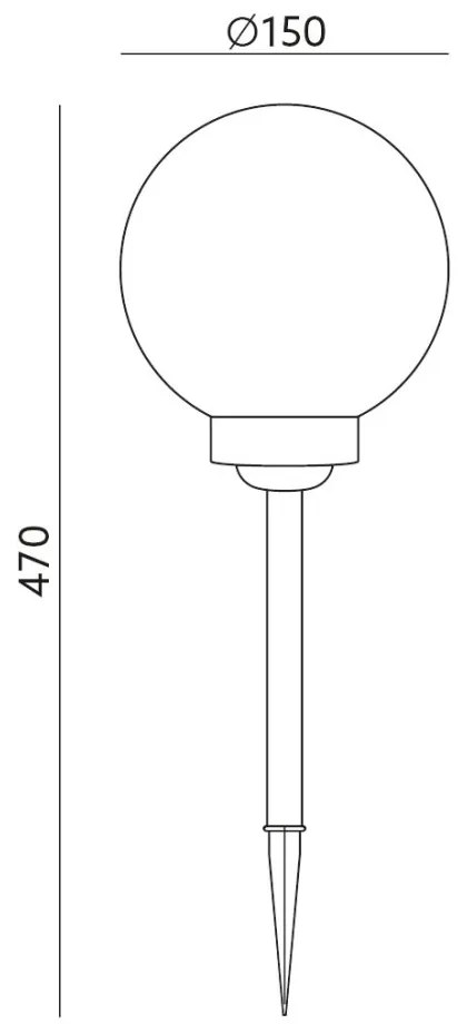 Solárne poháňaná záhradná lampa biela a čierna SOLIS KULA 15cm poháňaná 4000K neutrálna Kobi