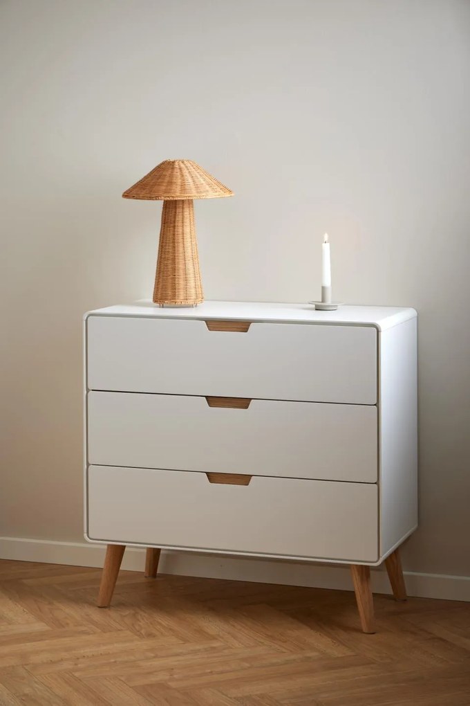 Komoda Lowell 80 cm bílá/dub přírodní