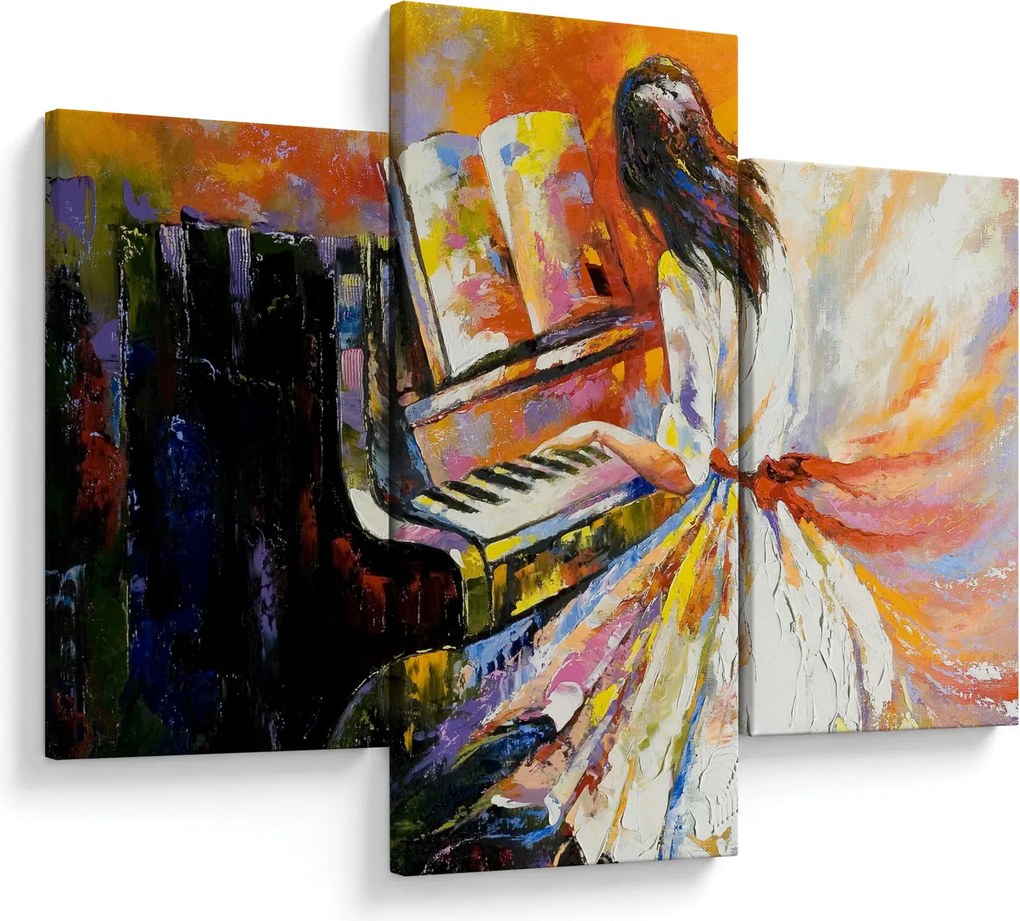 Obraz - Žena hrajúca na piáno (90x60 cm)