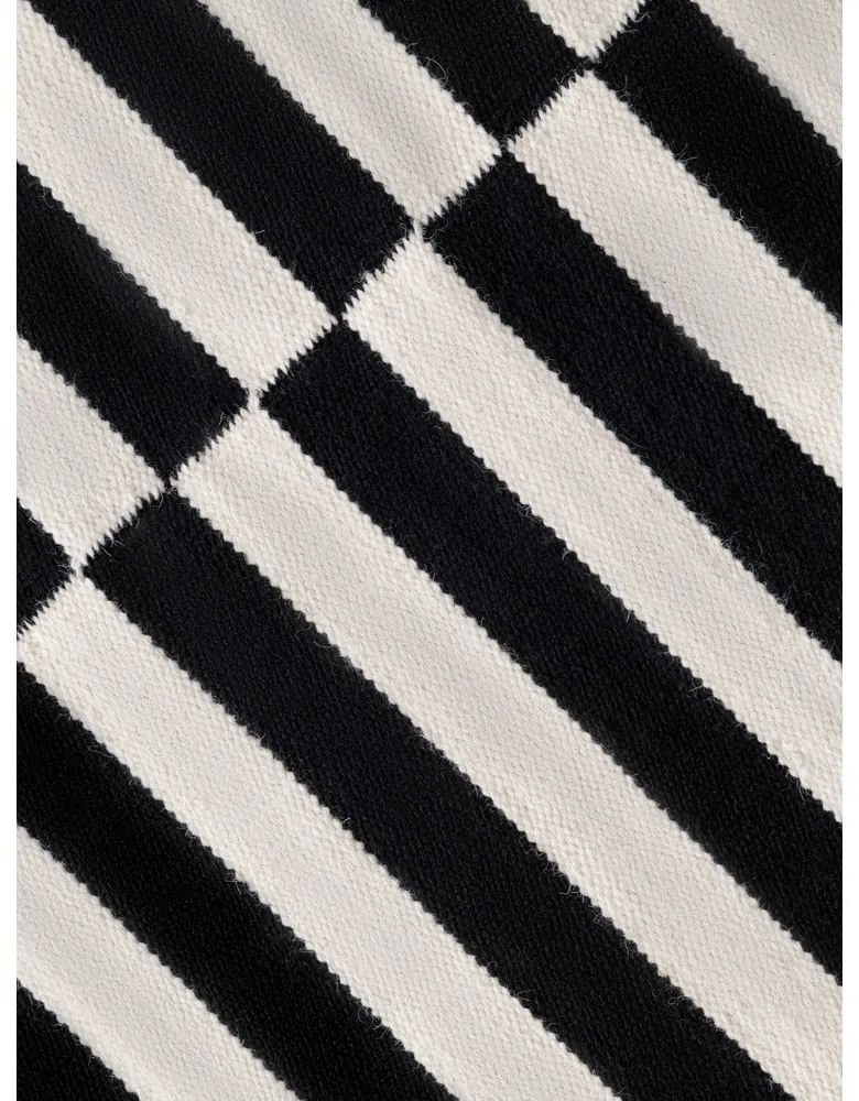 Čierno-biely obojstranný ručne tkaný vlnený koberec 160x230 cm Donna – Hanse Home