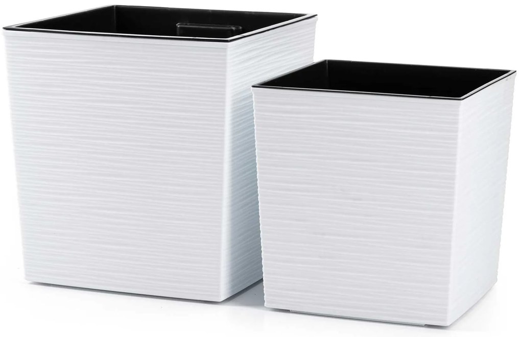 PLASTOVÝ KVETINÁČ FLORE RIFLO 25X25 CM BIELA