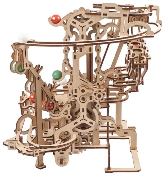 Ugears - 3D drevenené mechanické puzzle Guličková dráha reťazová