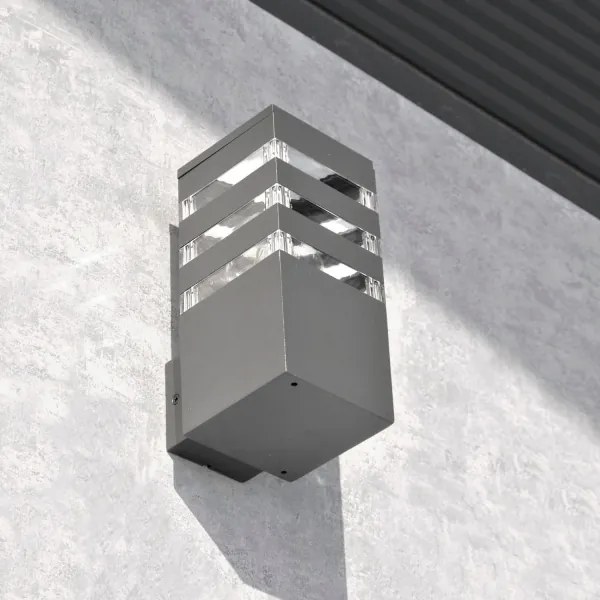 LED RGBW stmievateľné vonkajšie nástenné svietidlo TEKSAS 1xE27/12W/230V IP44 antracit